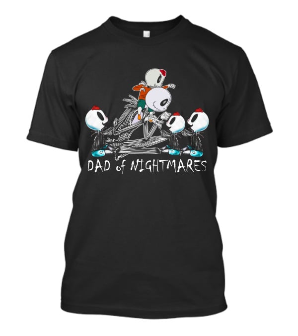 Dad Of Nightmares With Four Skull Characters T-Shirt