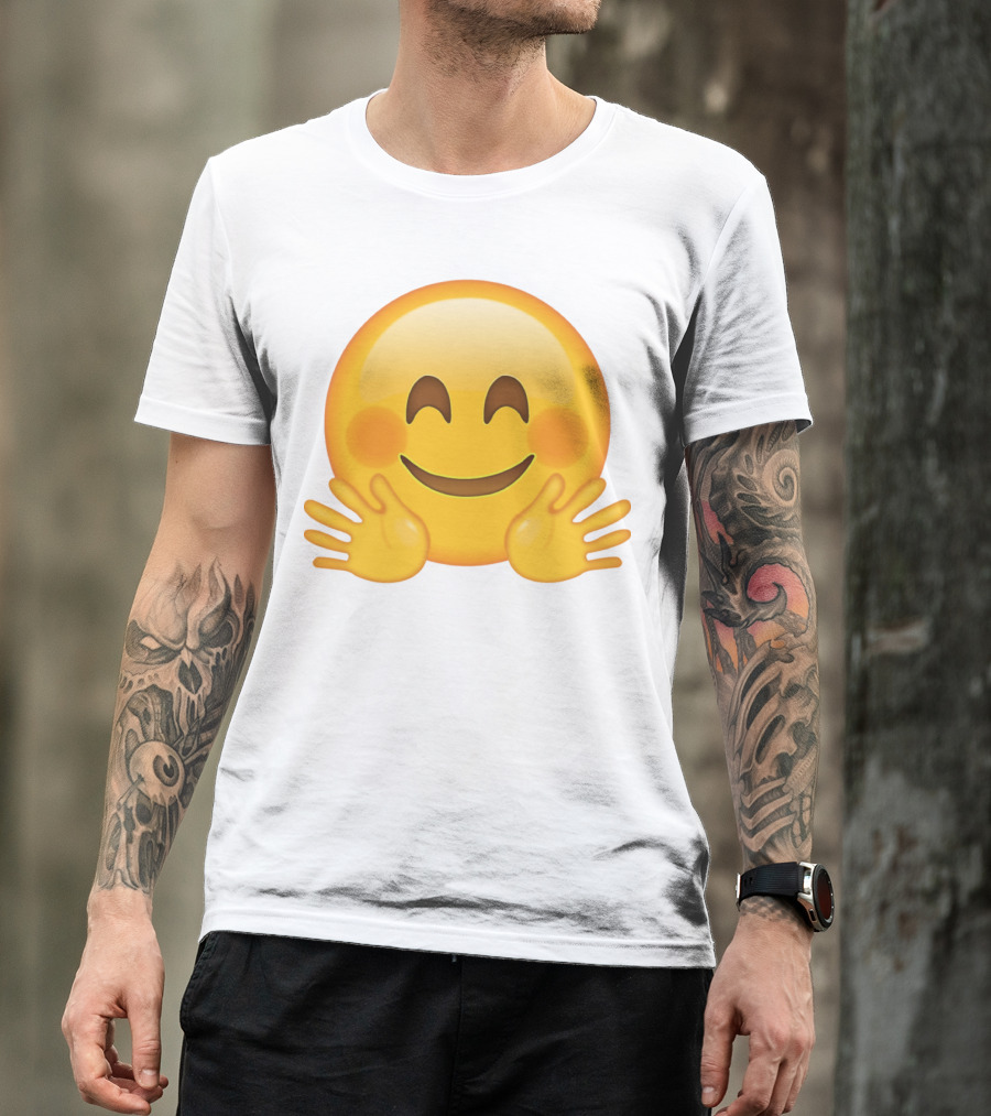 Hugging Face Smiley Emoji With Hands T-Shirt