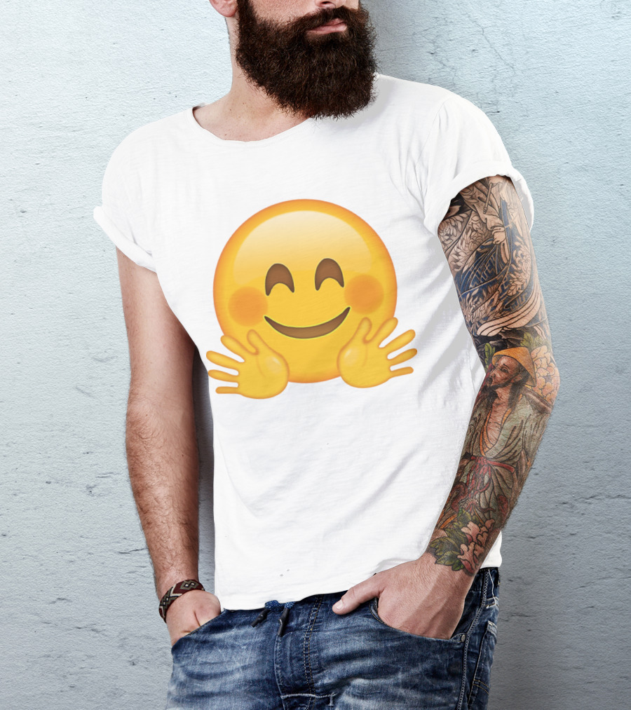 Hugging Face Smiley Emoji With Hands T-Shirt
