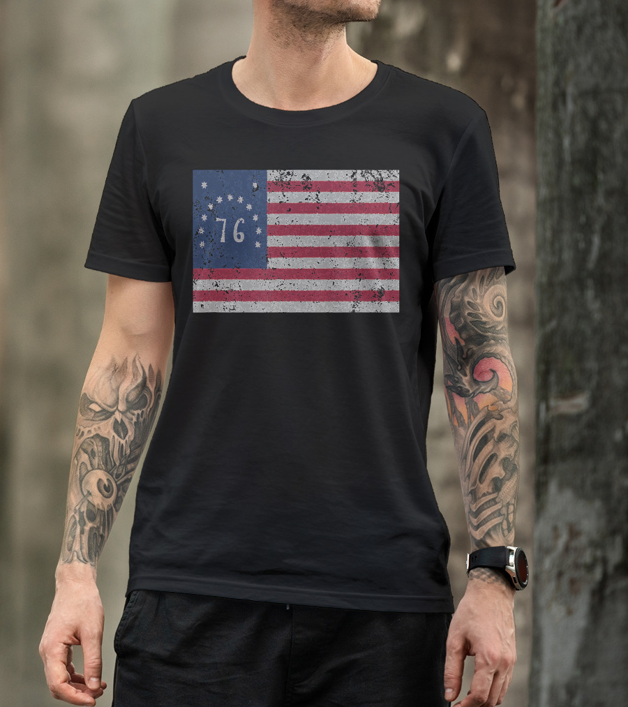 American Bennington Flag 76 United States Of America 1776 T-Shirt