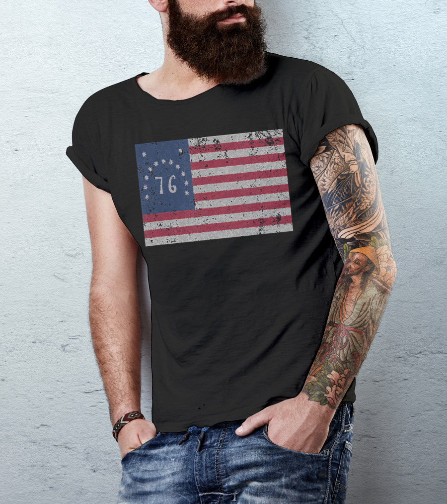 American Bennington Flag 76 United States Of America 1776 T-Shirt