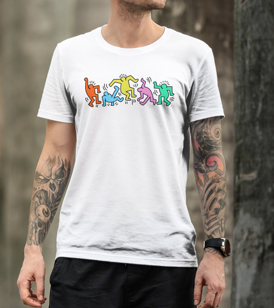 Keith Haring Vibrant Dancing Figures T-Shirt