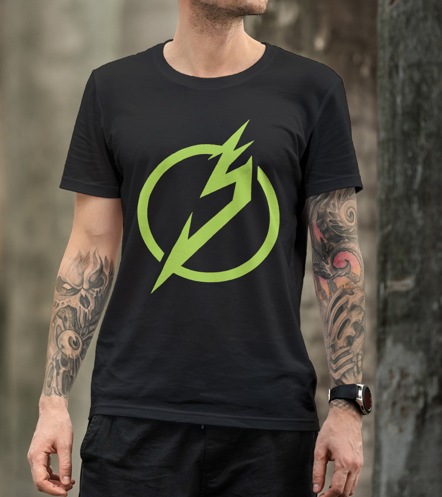 Snails Merch Electric Green Lightning Circle T-Shirt
