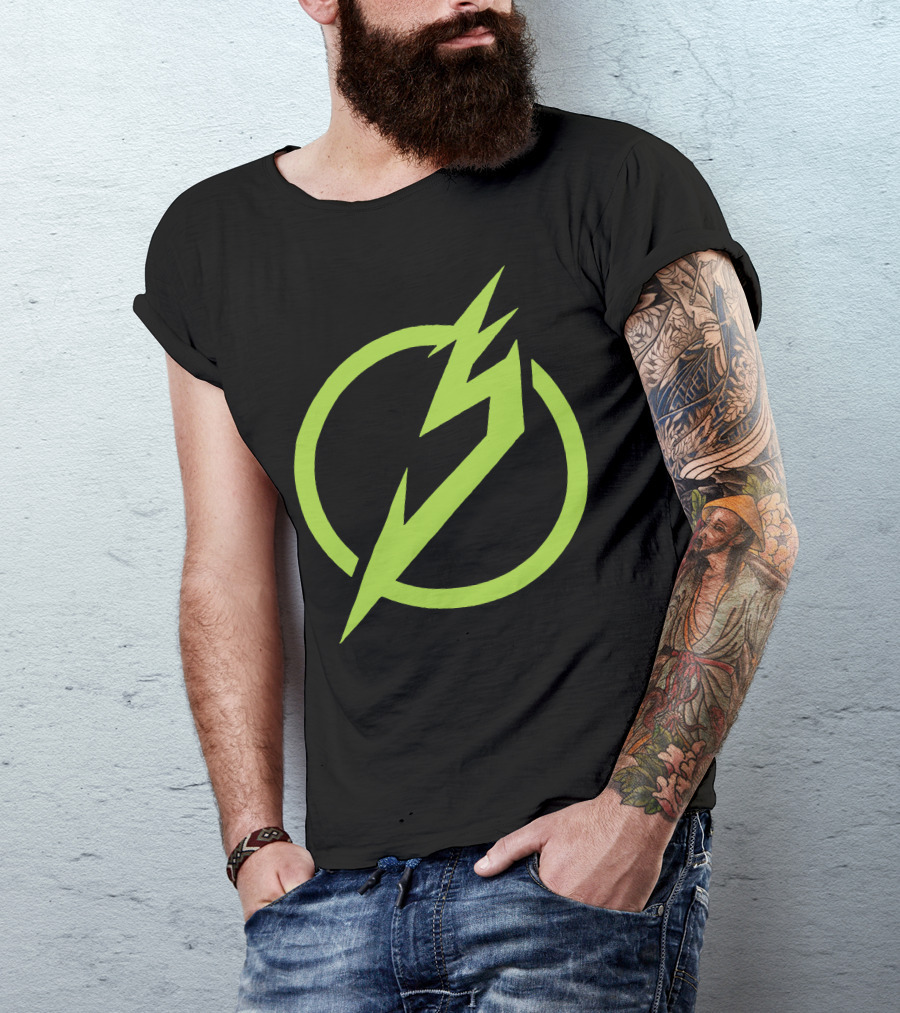 Snails Merch Electric Green Lightning Circle T-Shirt