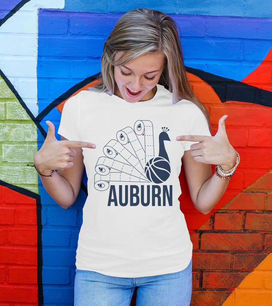 Auburn Peacock Toilet Paper Basketball T-Shirt