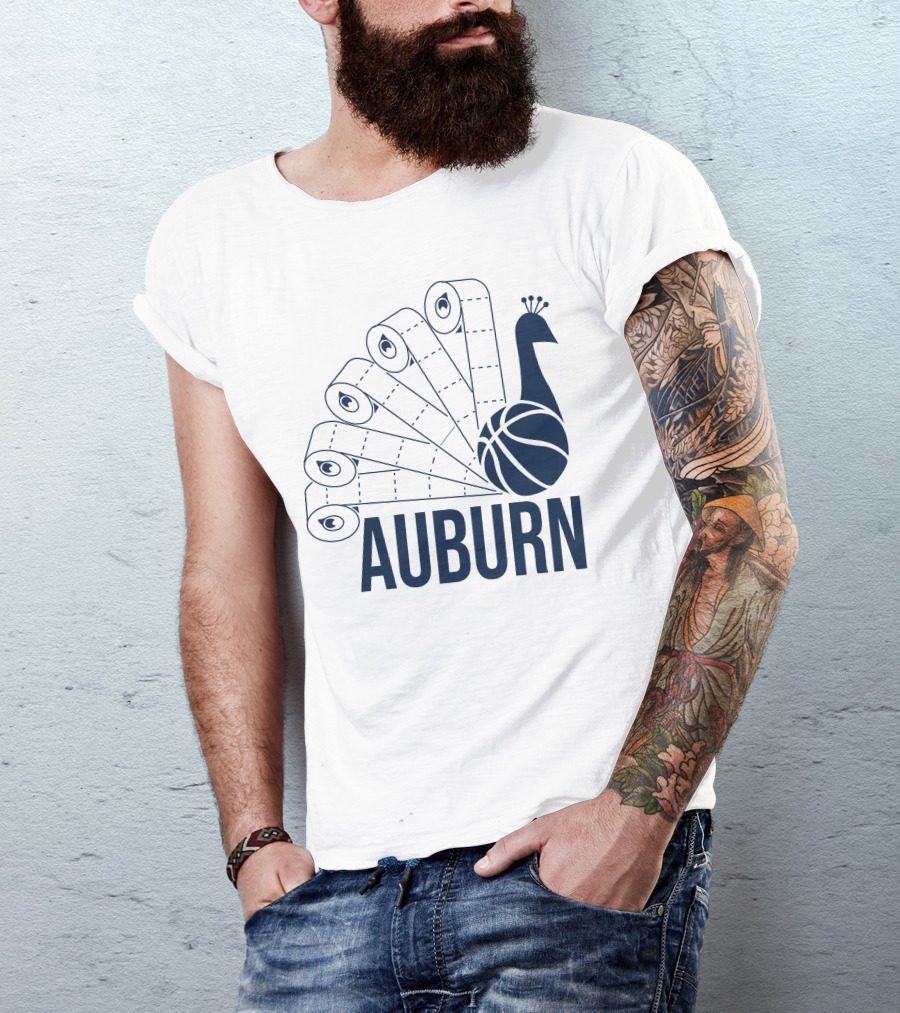 Auburn Peacock Toilet Paper Basketball T-Shirt