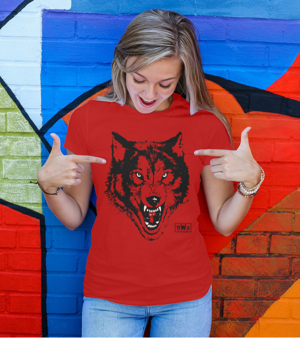 Nwo Wolfpac Red Wolf Head T-Shirt