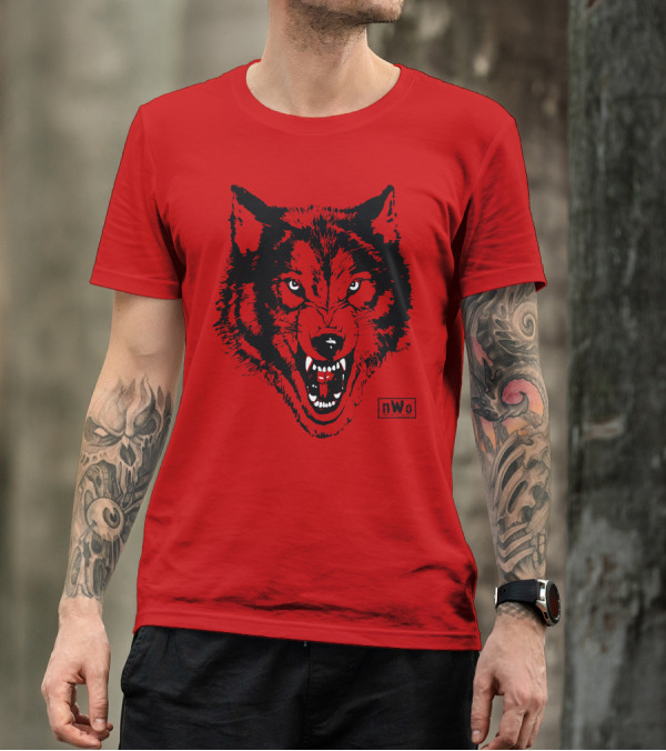 Nwo Wolfpac Red Wolf Head T-Shirt