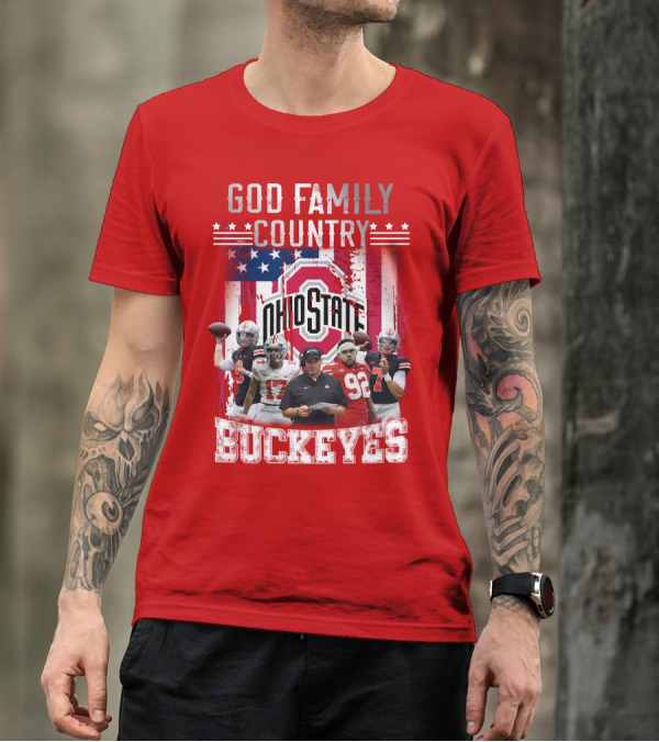 God Family Country Ohio State Buckeyes Football Team Players T-Shirt