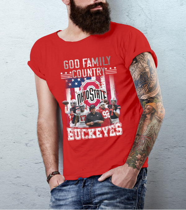 God Family Country Ohio State Buckeyes Football Team Players T-Shirt