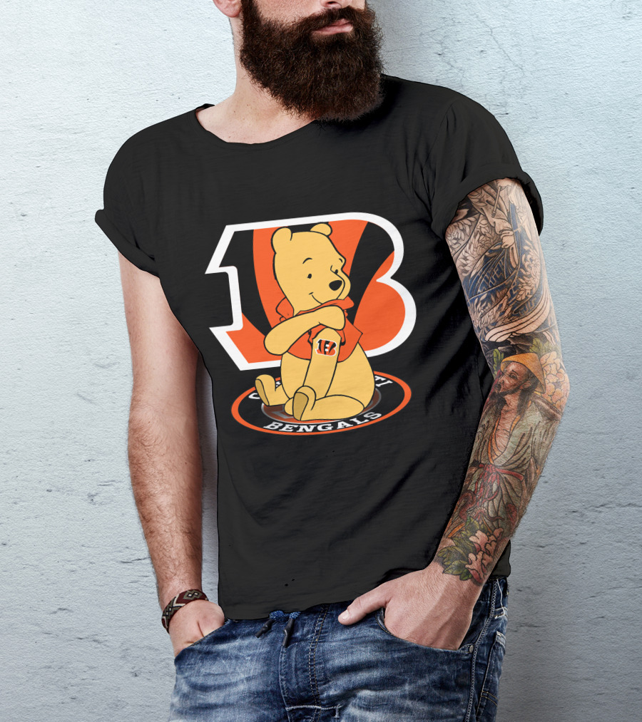 Cincinnati Bengals Pooh Football Crossover T-Shirt
