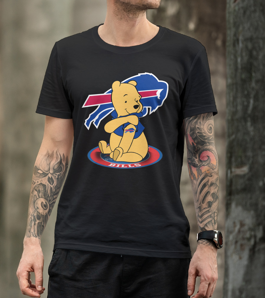 Pooh Bills Buffalo Bills Crossover Featuring Iconic Bear T-Shirt