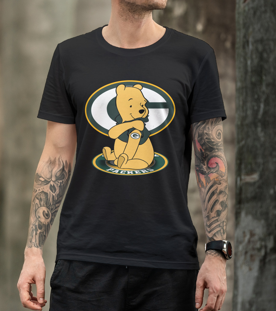 Pooh Packers Crossover With Iconic Green Bay T-Shirt