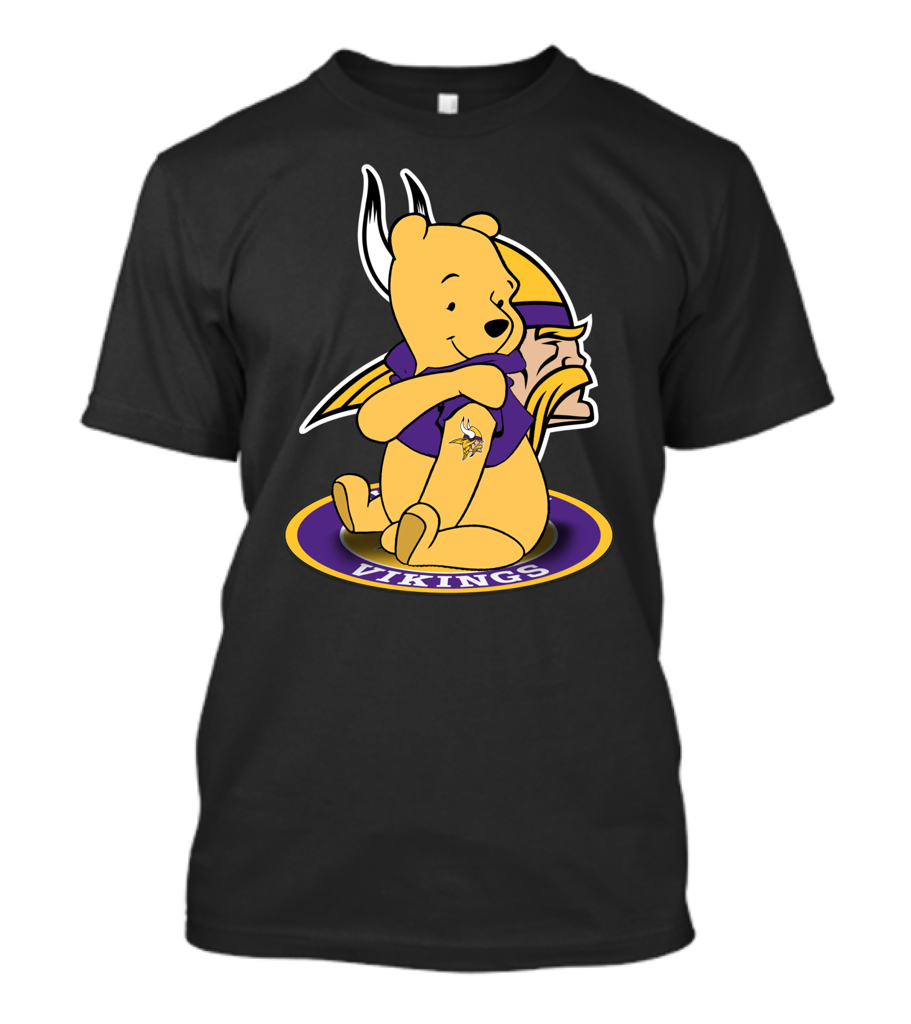 Pooh Vikings Crossover Sitting With Helmet And Horns T-Shirt