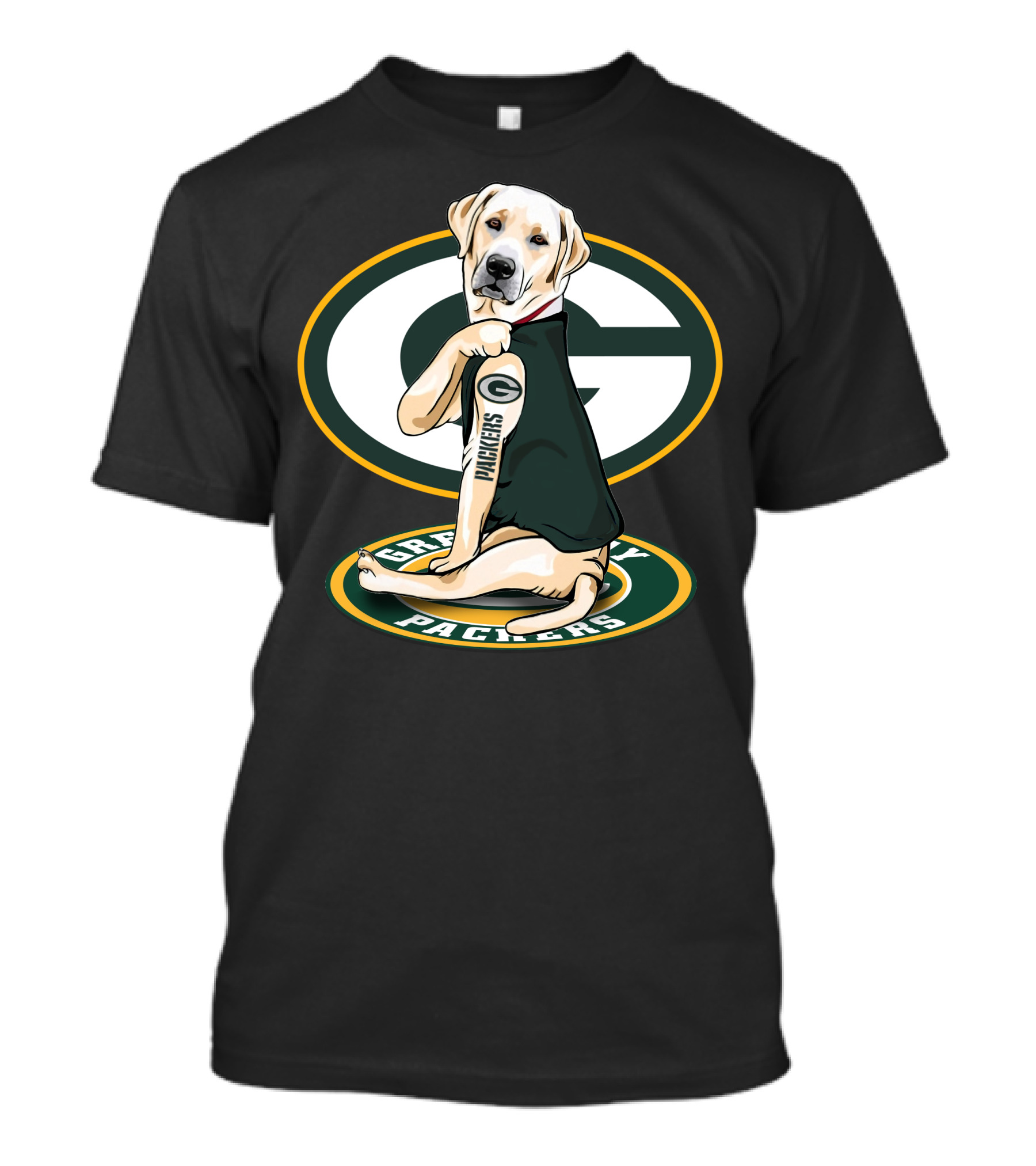 Labrador Green Bay Packers Football Fan Dog T-Shirt