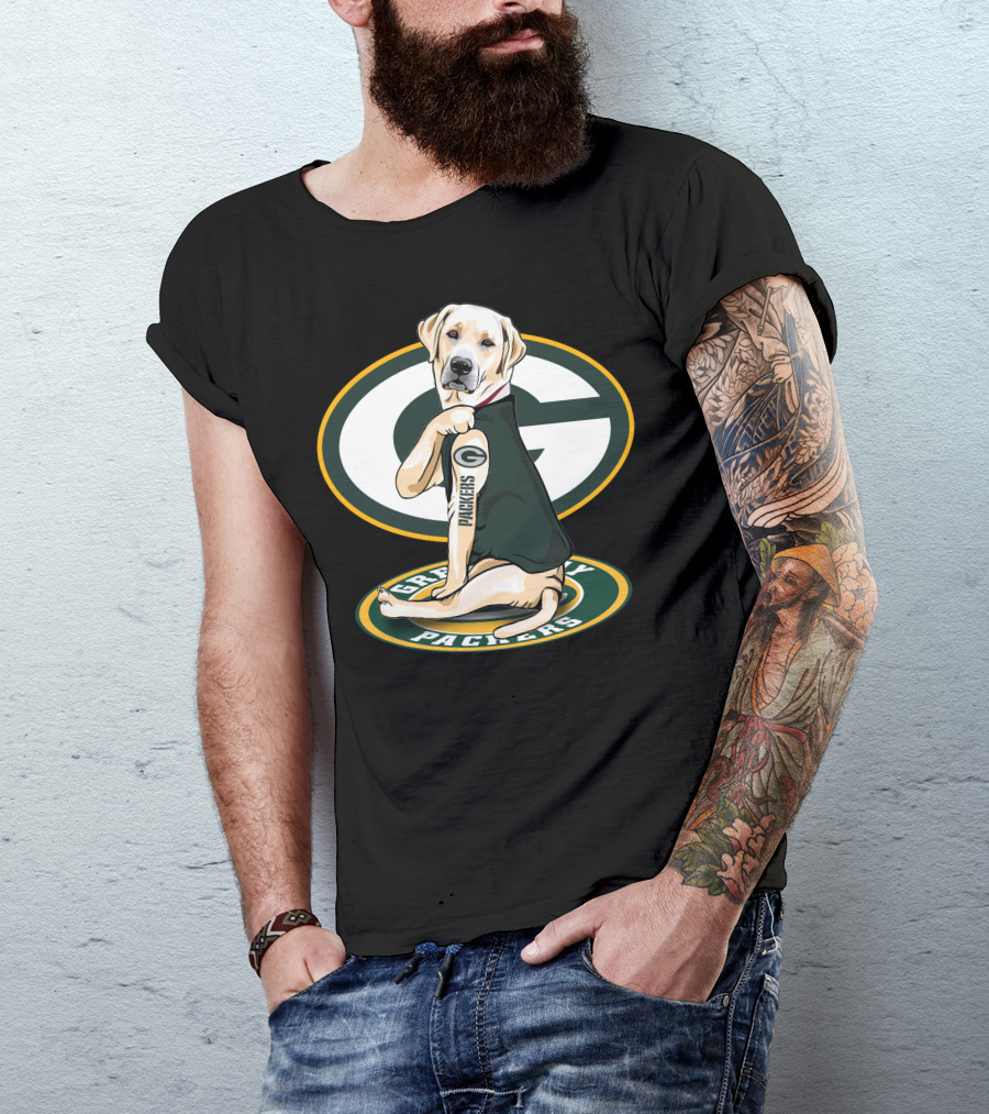 Labrador Green Bay Packers Football Fan Dog T-Shirt