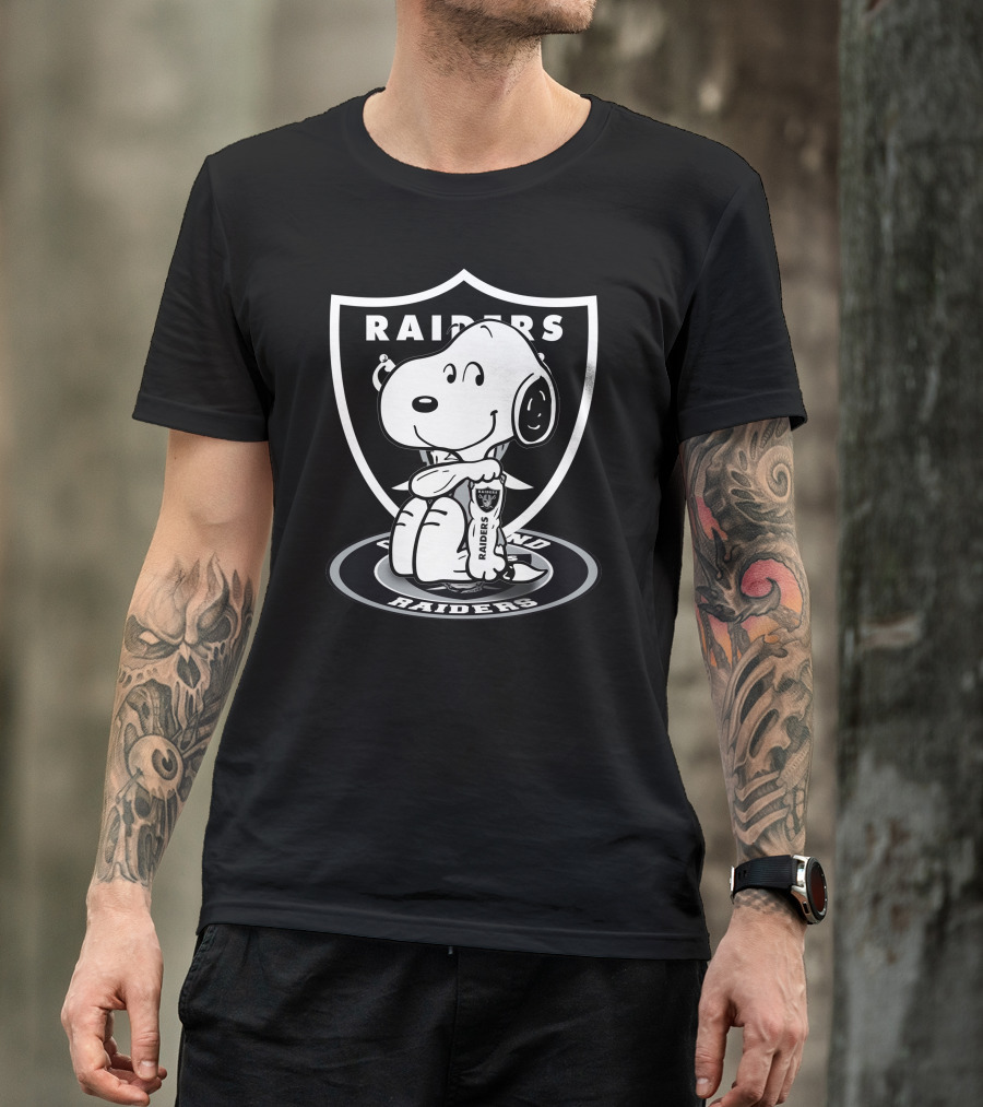 Snoopy Raiders Oakland Raiders Football NFL Peanuts Crossover T-Shirt