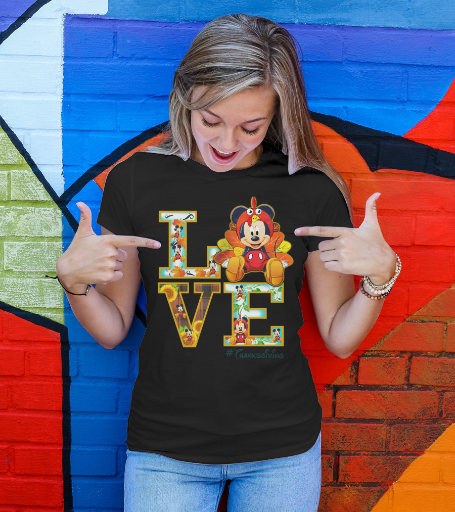 LOVE Mickey Thanksgiving Turkey Costume #Thanksgiving T-Shirt