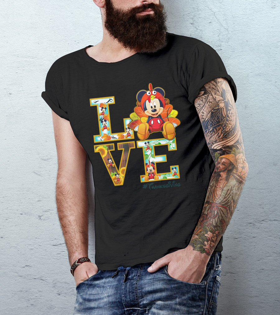 LOVE Mickey Thanksgiving Turkey Costume #Thanksgiving T-Shirt