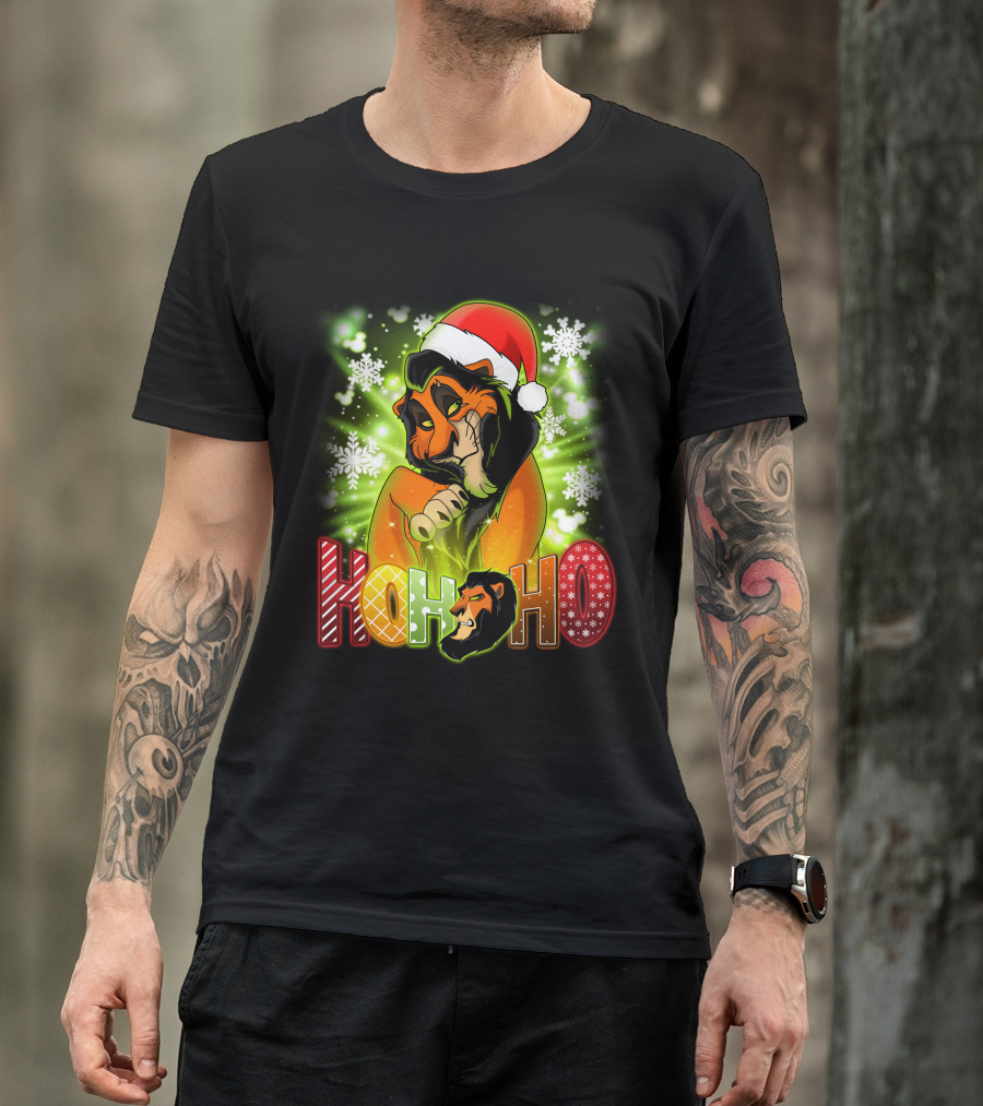 Scar Hohoho Snowflakes Santa Hat Christmas T-Shirt