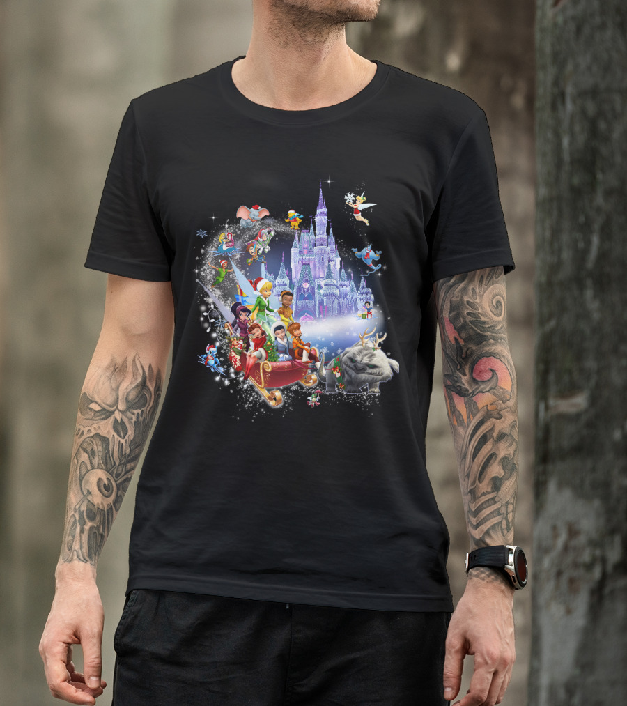 Disney Tinkerbell And Friends Christmas Castle Holiday Magic Adventure T-Shirt
