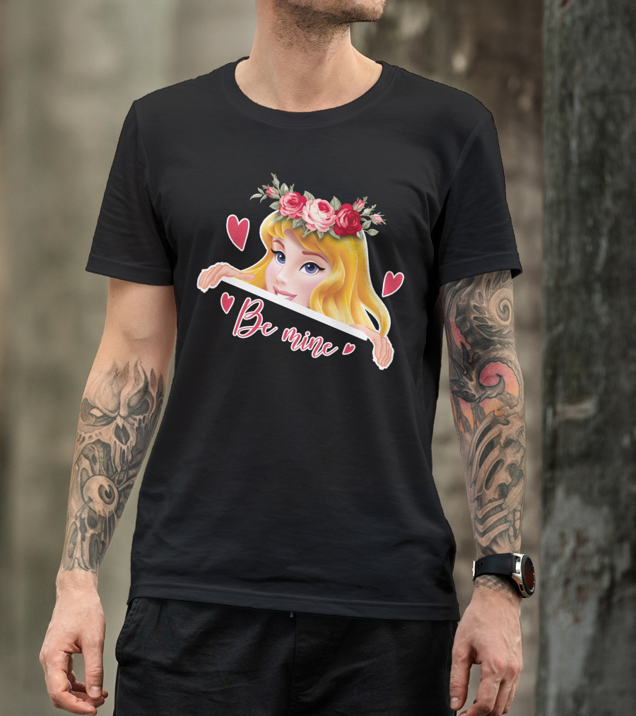 Be Mine Aurora Flower Crown Hearts T-Shirt