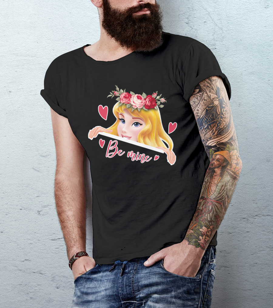 Be Mine Aurora Flower Crown Hearts T-Shirt