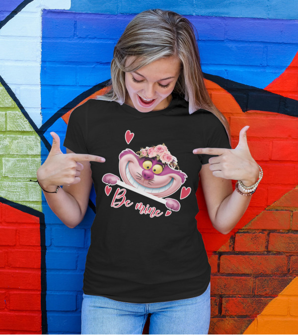 Cheshire Be Mine Valentine's Day Flower Crown Hearts T-Shirt