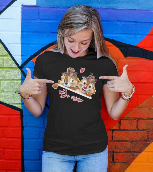 Chip And Dale Be Mine Floral Heart T-Shirt