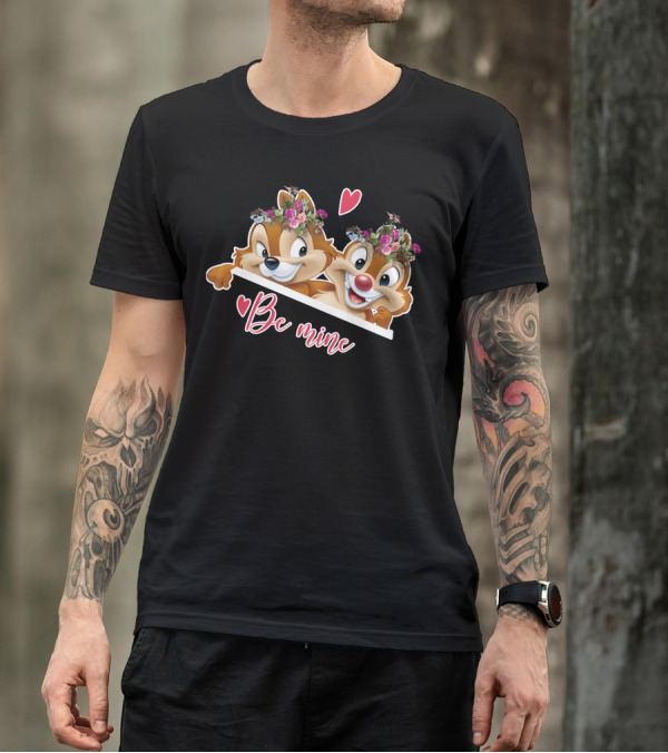 Chip And Dale Be Mine Floral Heart T-Shirt