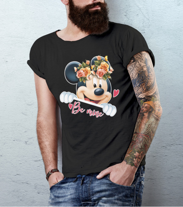 Mickey Be Mine Floral Heart T-Shirt