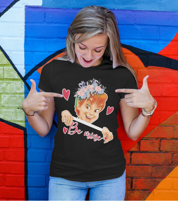 Peter Pan Be Mine Hearts Floral Crown T-Shirt
