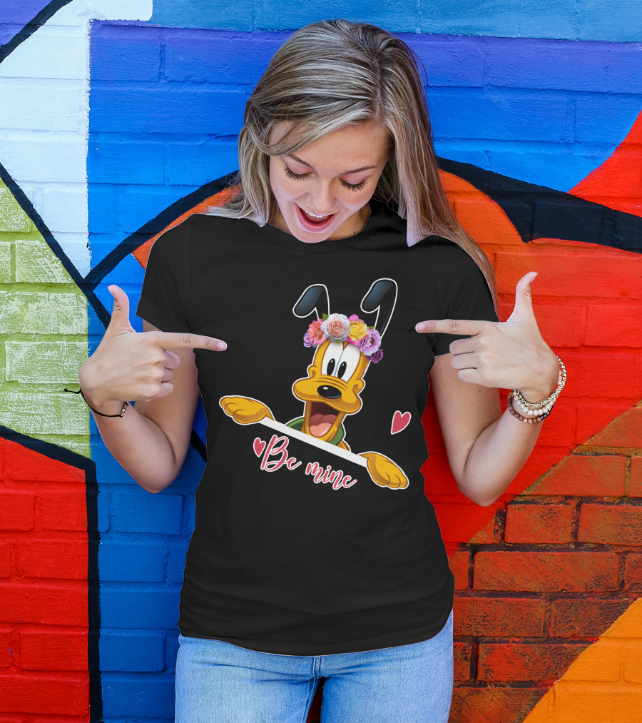 Be Mine Flower Crown Pluto Hearts T-Shirt