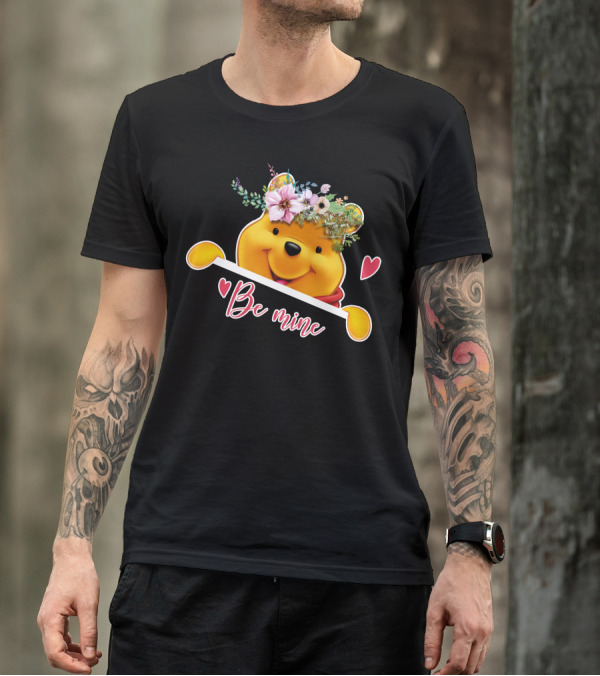 Be Mine Pooh Floral Heart T-Shirt