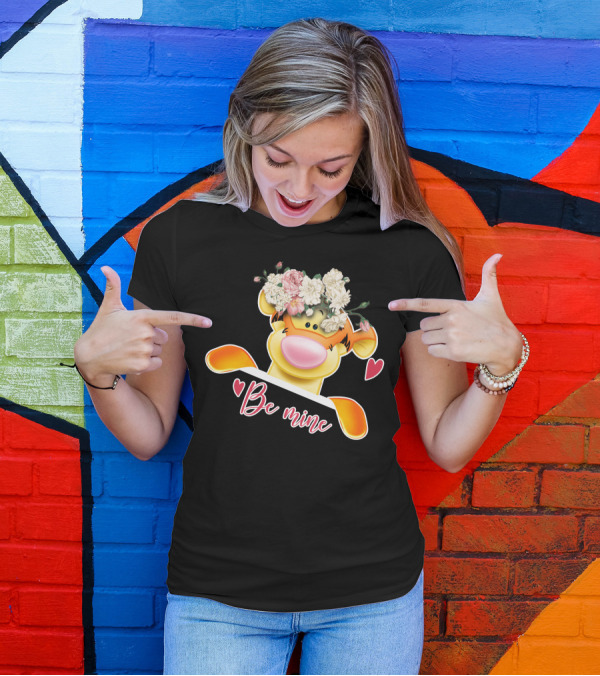 Tigger Be Mine With Flower Crown Valentine's Hearts T-Shirt