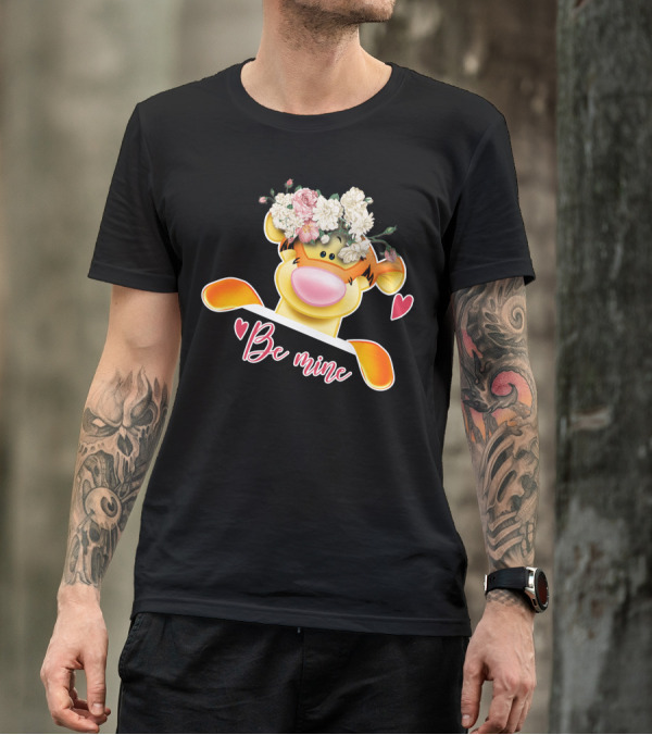 Tigger Be Mine With Flower Crown Valentine's Hearts T-Shirt