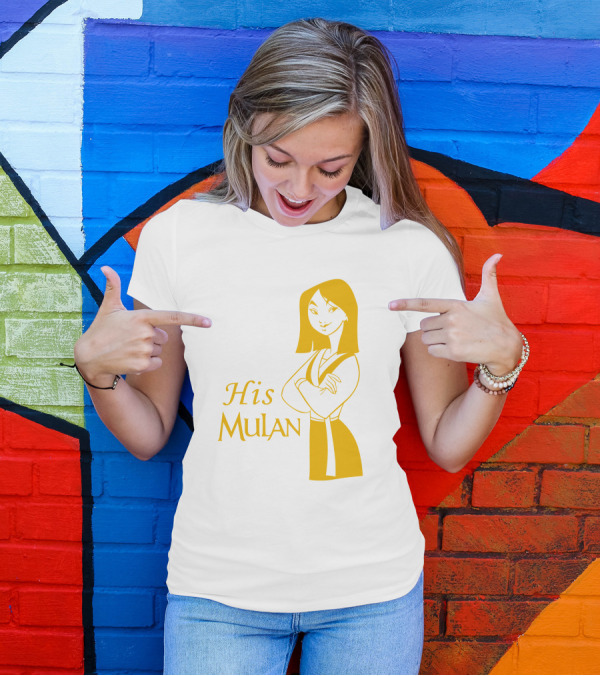 His Mulan Cartoon Character And Text In Yellow T-Shirt