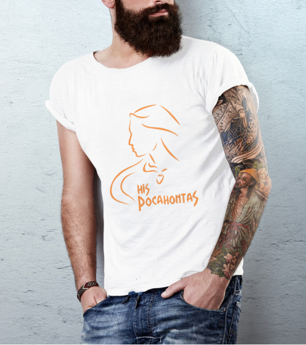 His Pocahontas Silhouette In Orange T-Shirt