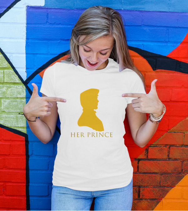 Her Prince Silhouette In Gold T-Shirt
