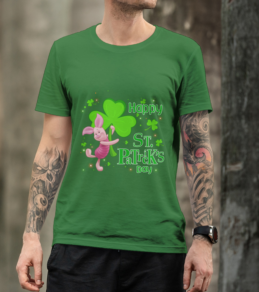 Happy St. Patrick's Day Piglet Shamrock T-Shirt