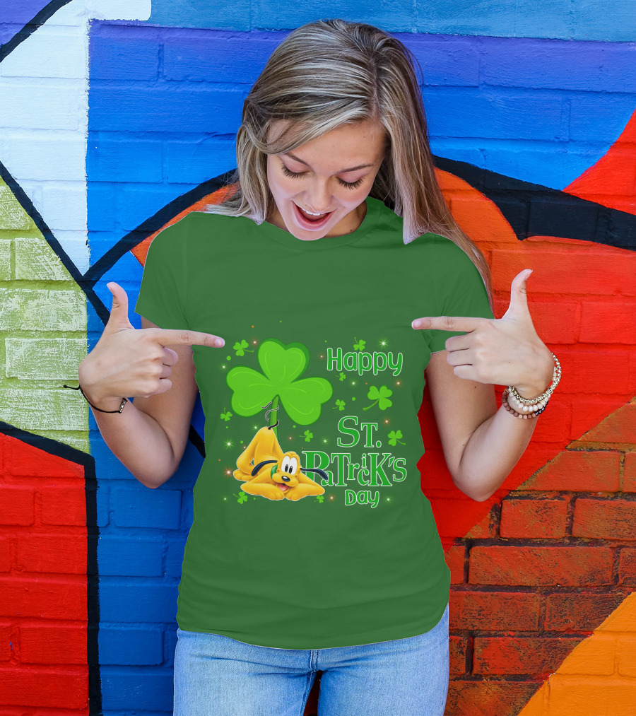 Happy St Patrick's Day Pluto Shamrock T-Shirt