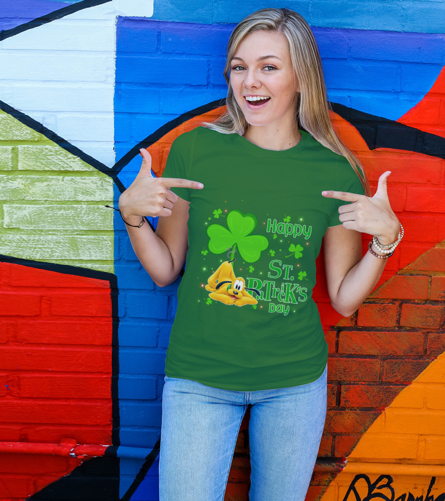 Happy St Patrick's Day Pluto Shamrock T-Shirt