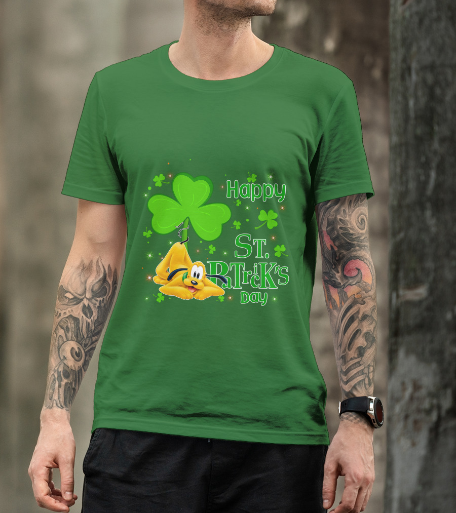 Happy St Patrick's Day Pluto Shamrock T-Shirt