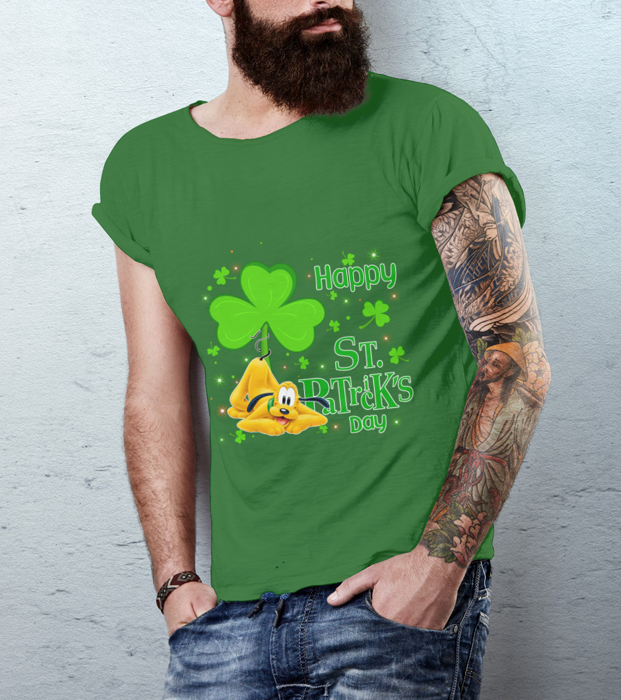 Happy St Patrick's Day Pluto Shamrock T-Shirt