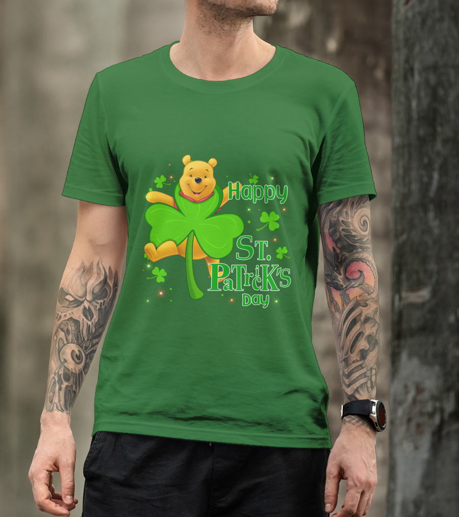 Happy St. Patrick's Day Pooh Shamrock T-Shirt