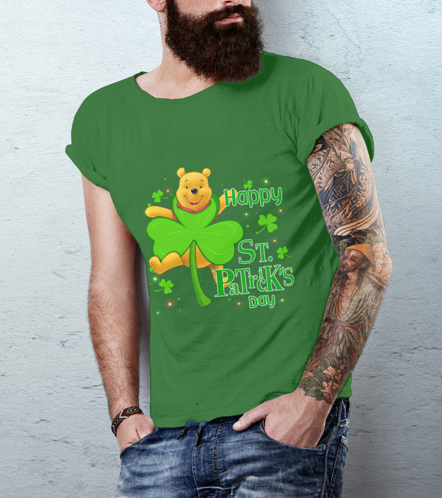 Happy St. Patrick's Day Pooh Shamrock T-Shirt