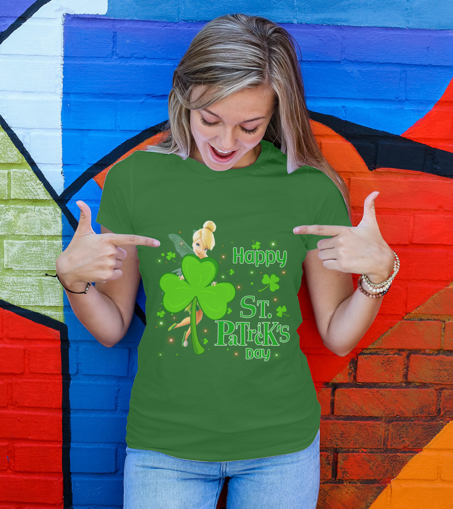 Happy St. Patrick's Day Tinkerbell Shamrock T-Shirt