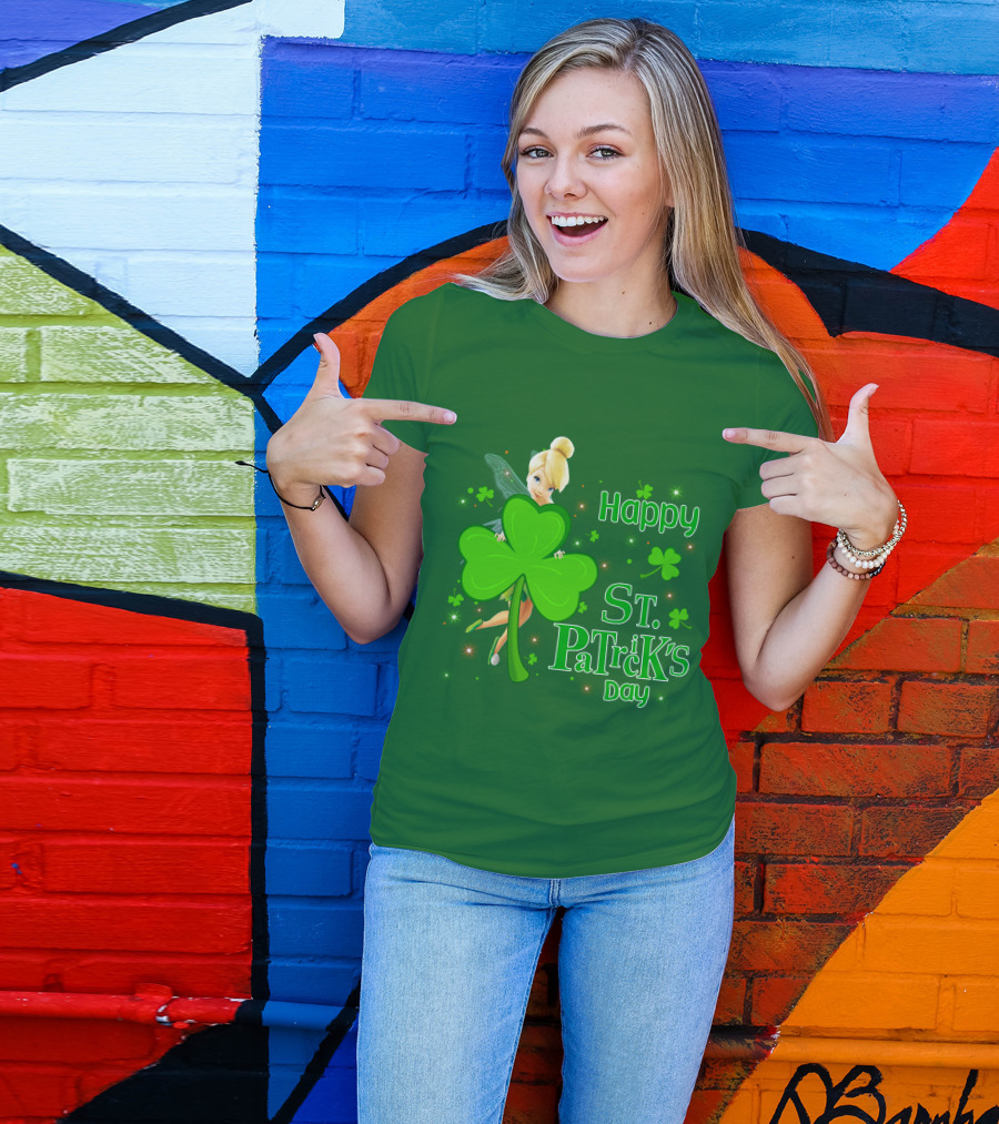 Happy St. Patrick's Day Tinkerbell Shamrock T-Shirt