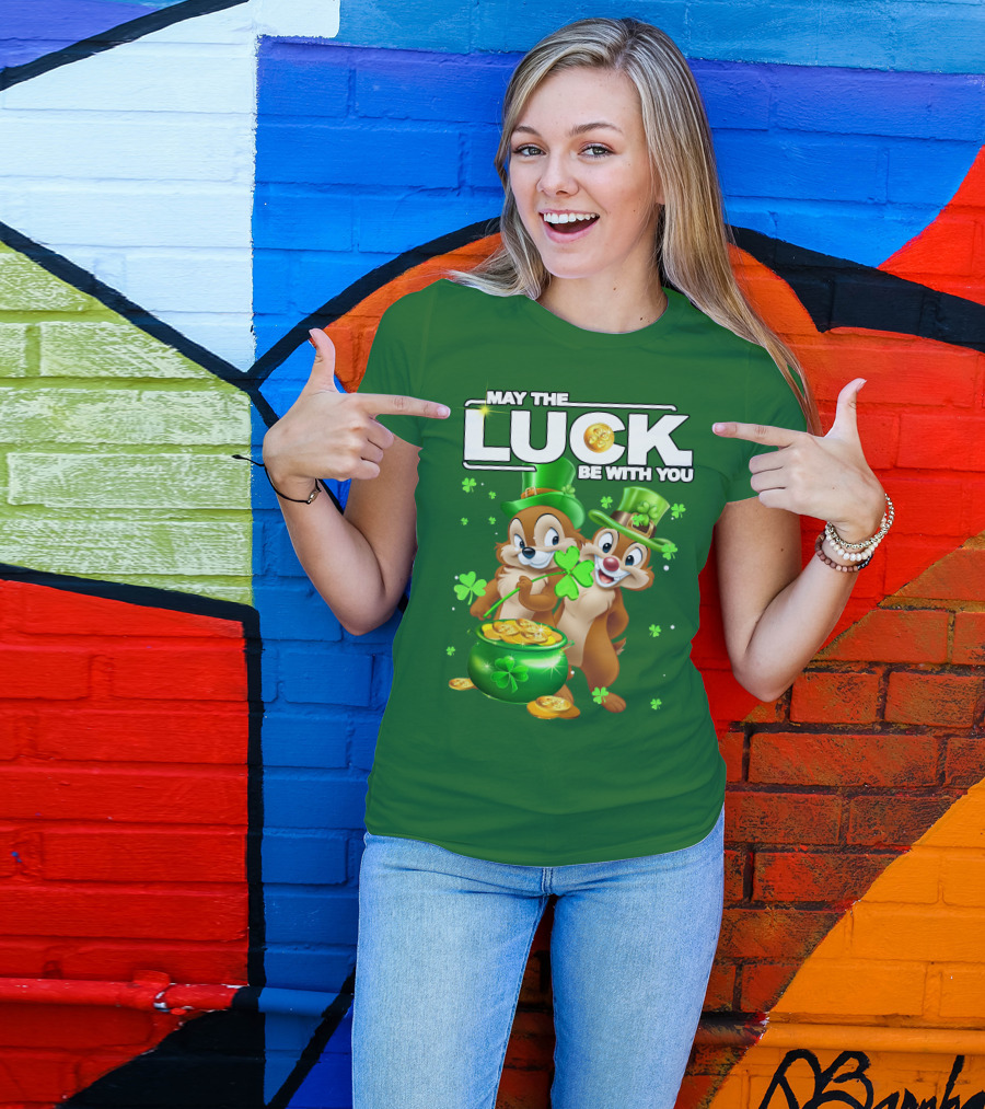 Chip And Dale May The Luck Be With You St Patrick's Day T-Shirt