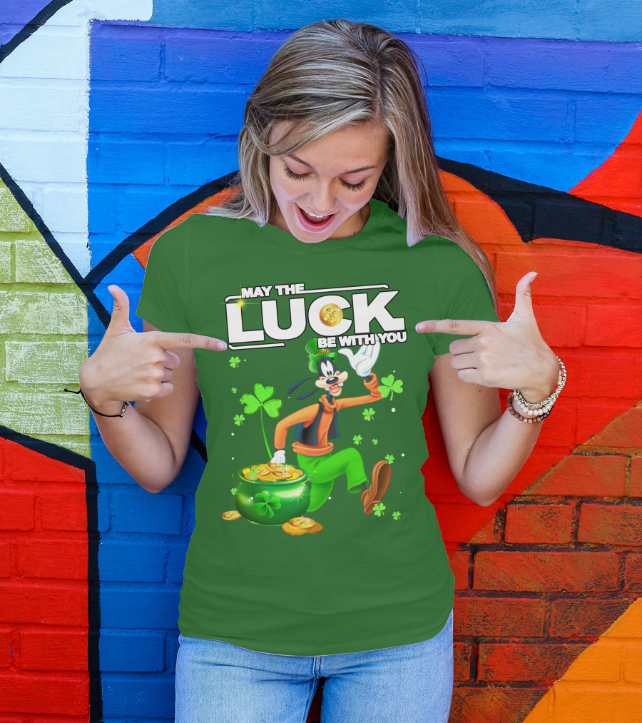 May The Luck Be With You Goofy St Patrick's Day T-Shirt